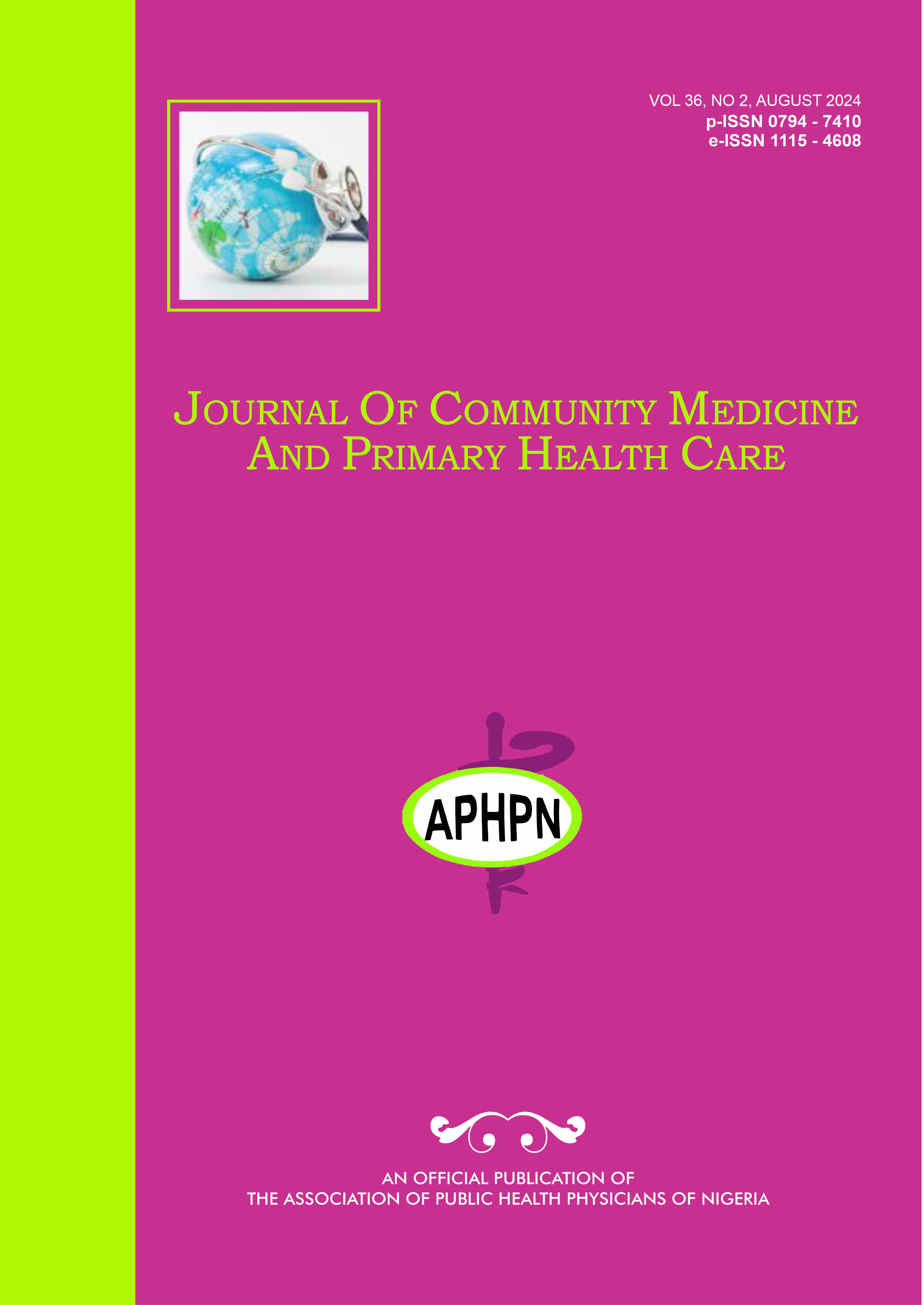 					View Vol. 36 No. 2 (2024):  Journal of Community Medicine and Primary Health Care (JCMPHC)
				